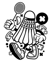 Black and White lacrosse Sport vector art character graphic drawing illustration for stickers, streetwear, t-shirts, logos, print-on-demand, print, or branding