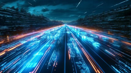 Fototapeta premium futuristic road hologram