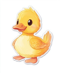 duck animal cute yellow bird cartoon pet character baby duck playful duckling fluffy duck illustration cheerful animal adorable creature farm animal nature 