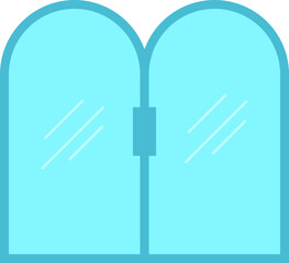 Round Top House Window Cartoon Illustration