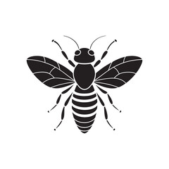 Bee Silhouette Vector for Coloring Book