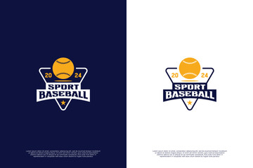 Baseball tournament logo design with triangle emblem shape