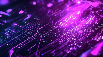 Obraz premium Abstract Circuit Board with Glowing Lights.