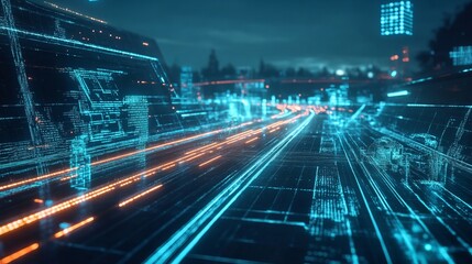 Fototapeta premium futuristic road hologram