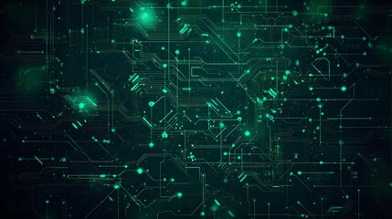 Fototapeta premium Abstract Green Circuit Board Background.