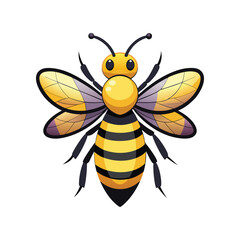 Cute Colorful Bee Vector Illustration