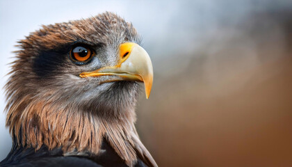 Naklejka premium High-quality eagle eye focus, close-up, sharp focus, wildlife, side view, copy space