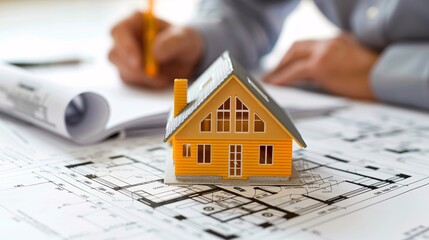 House Model on Architectural Plans
