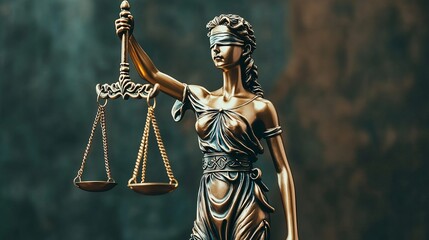 Obraz premium The blindfolded lady of justice: a timeless symbol of fairness, legal integrity, and the pursuit of judicial balance