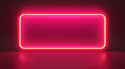 Fototapeta premium Neon frame sign in the shape of a rectangle. 3d illustration. Neon. Illustration