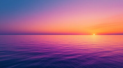 Obraz premium Sunset over calm ocean with vibrant colors