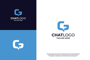 G chat logo design. Letter G with chat logo combine