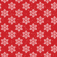 Winter seamless pattern with white snowflakes on color background. Vector illustration for fabric, textile wallpaper, posters, gift wrapping paper. Christmas vector illustration. Falling snow