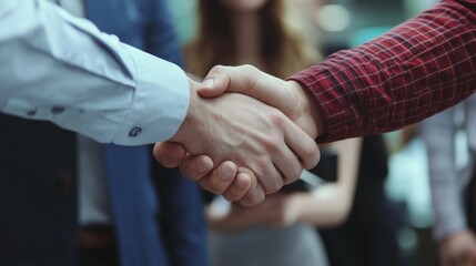 Professional Handshake in Business Meeting