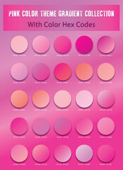 Pinks color theme gradient color collection vector, eps, svg file