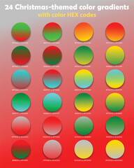 Christmas color theme gradient color collection vector, eps, svg file