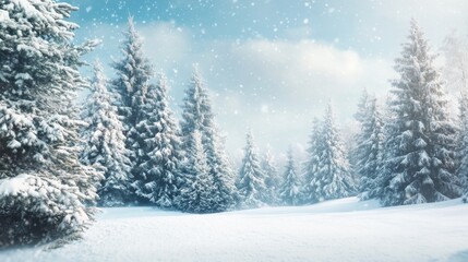 Fototapeta premium Winter Wonderland Snowy Landscape