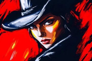 background image of a cowboy woman, western illustration style, western.  