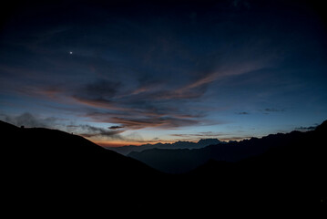 sunset in the mountains