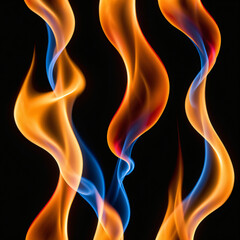 Naklejka premium Orange and Blue Flames