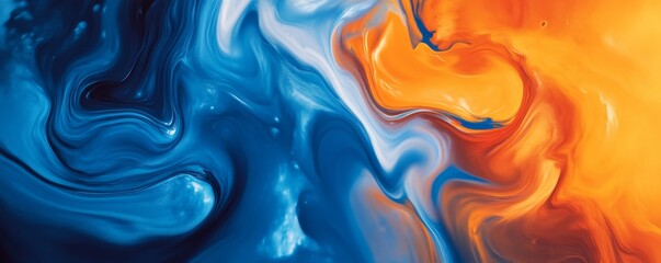 Abstract fluid art with vibrant blue and