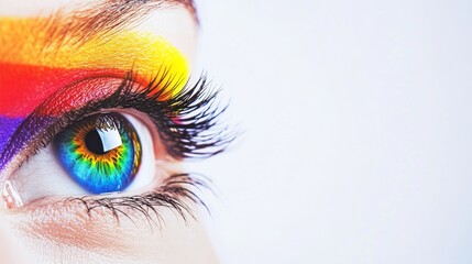 Colorful Eye Makeup with Rainbow Accents