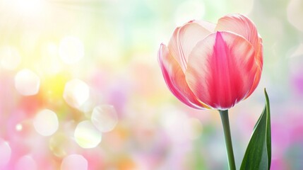 Obraz premium Delicate Pink Tulip in Soft Blossom