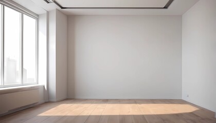 Fototapeta premium empty room with white wall and window