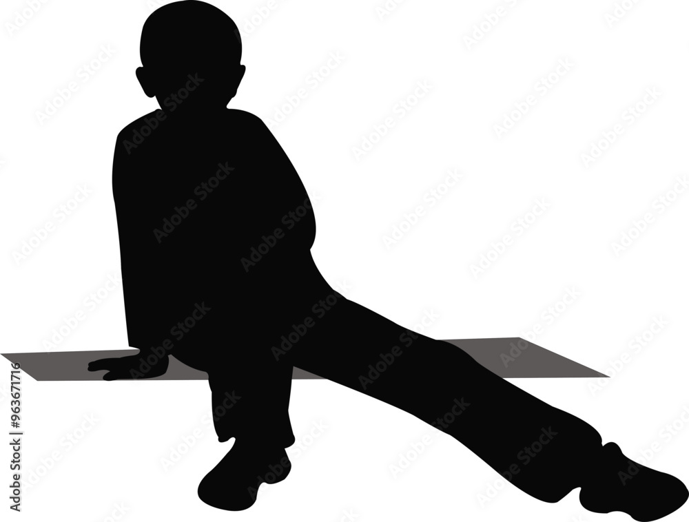 Wall mural a child sitting body silhouette vector