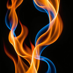 Naklejka premium Orange and Blue Flames