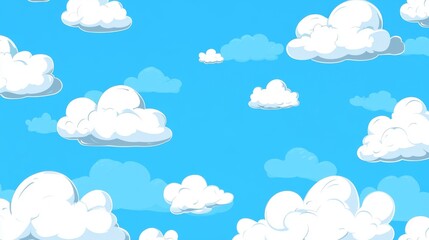 Obraz premium Cartoon Sky with Clouds