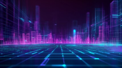 Futuristic Digital Cityscape