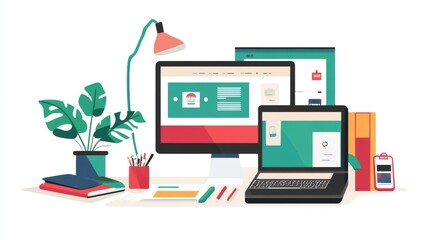 Modern Workspace Illustration