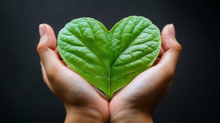 Heart-Shaped Leaf in Hands