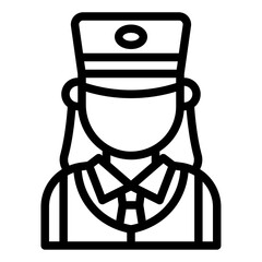 Female train conductor avatar representing a uniformed railway staff member.