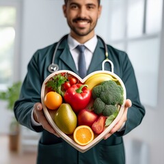 Fototapeta premium Nutritional food for heart health wellness by cholesterol diet and healthy nutrition eating