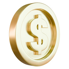 Golden coin. Golden money. 3d rendering