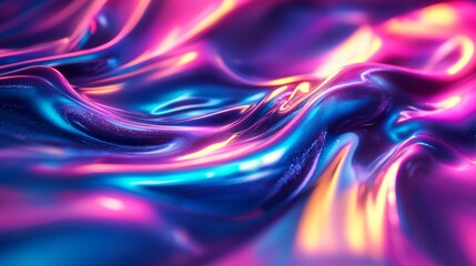 Obraz premium Neon-colored liquid flowing in abstract channels, bright and vibrant glow, liquid background, energetic and futuristic