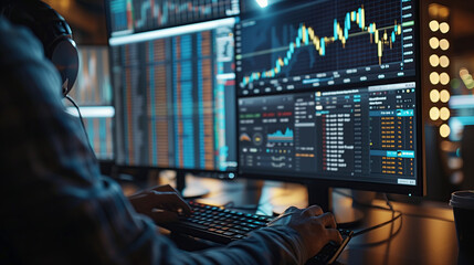 A financial analyst monitors stock quotes