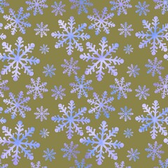 Christmas ice scribble seamless snowflakes pattern for wrapping paper and fabric
