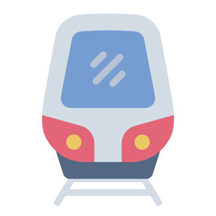 Train icon representing a railway vehicle used for public transit and transportation.