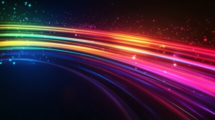 Vibrant Rainbow Light Trails