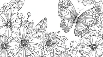 Decorative Floral Butterfly Illustration