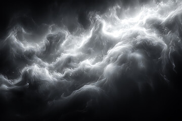 Thick, dark smoke swirling against a black background, creating an ominous and mysterious atmosphere, perfect for dramatic and intense visuals.
