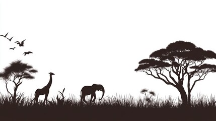 Silhouette of African Wildlife