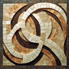 Fototapeta premium Geometric Elegance: Modern Mosaic Tile Art with Intricate Abstract Patterns
