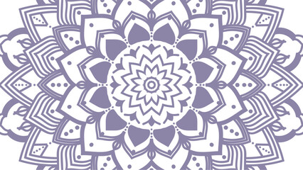 Round mandala on dreamy peach fuzz gradient background. Translucent mesh pattern in the form of a mandala. Mandala with floral patterns. Pastel Yoga template. Gradient background with round mandala