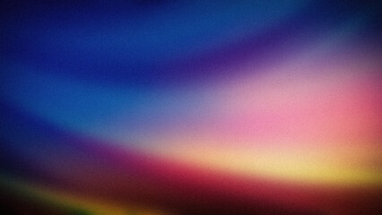 This vibrant 4K abstract gradient showcases a dynamic blend of blue, purple, red, yellow, and green hues, with a grainy, blurred texture. Ideal for backgrounds, banners, and digital wallpapers