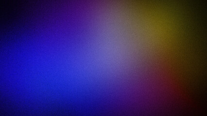 Bold gradient featuring deep blue, purple, yellow, and red hues. Grainy texture, perfect for 4K backgrounds, digital art, wallpapers, banners, and creative projects