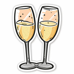 Two Clinking Champagne Glasses